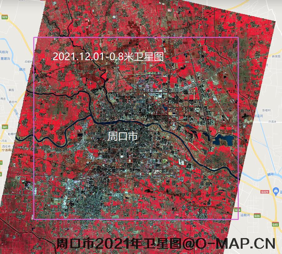 高分二号卫星2021年12月份拍摄的河南省周口市最新卫星图