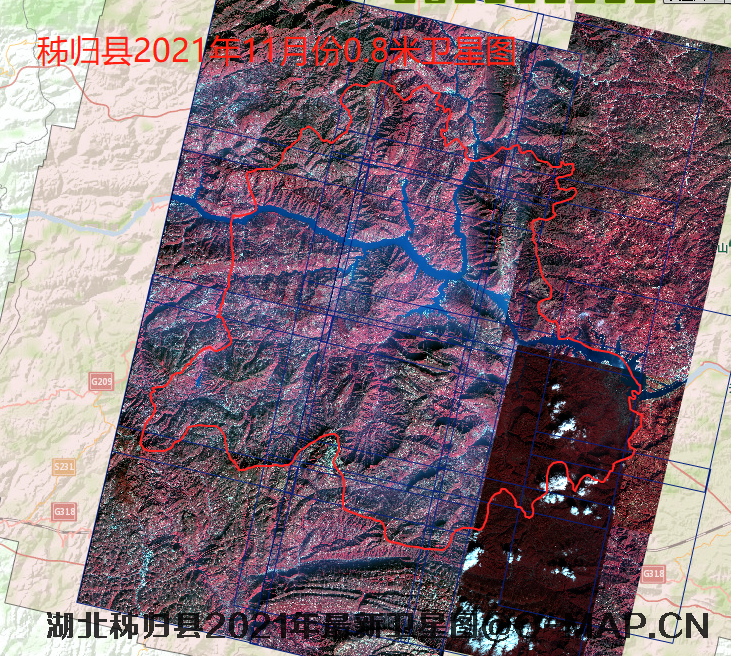 湖北省宜昌市秭归县2021最新亚米级卫星图