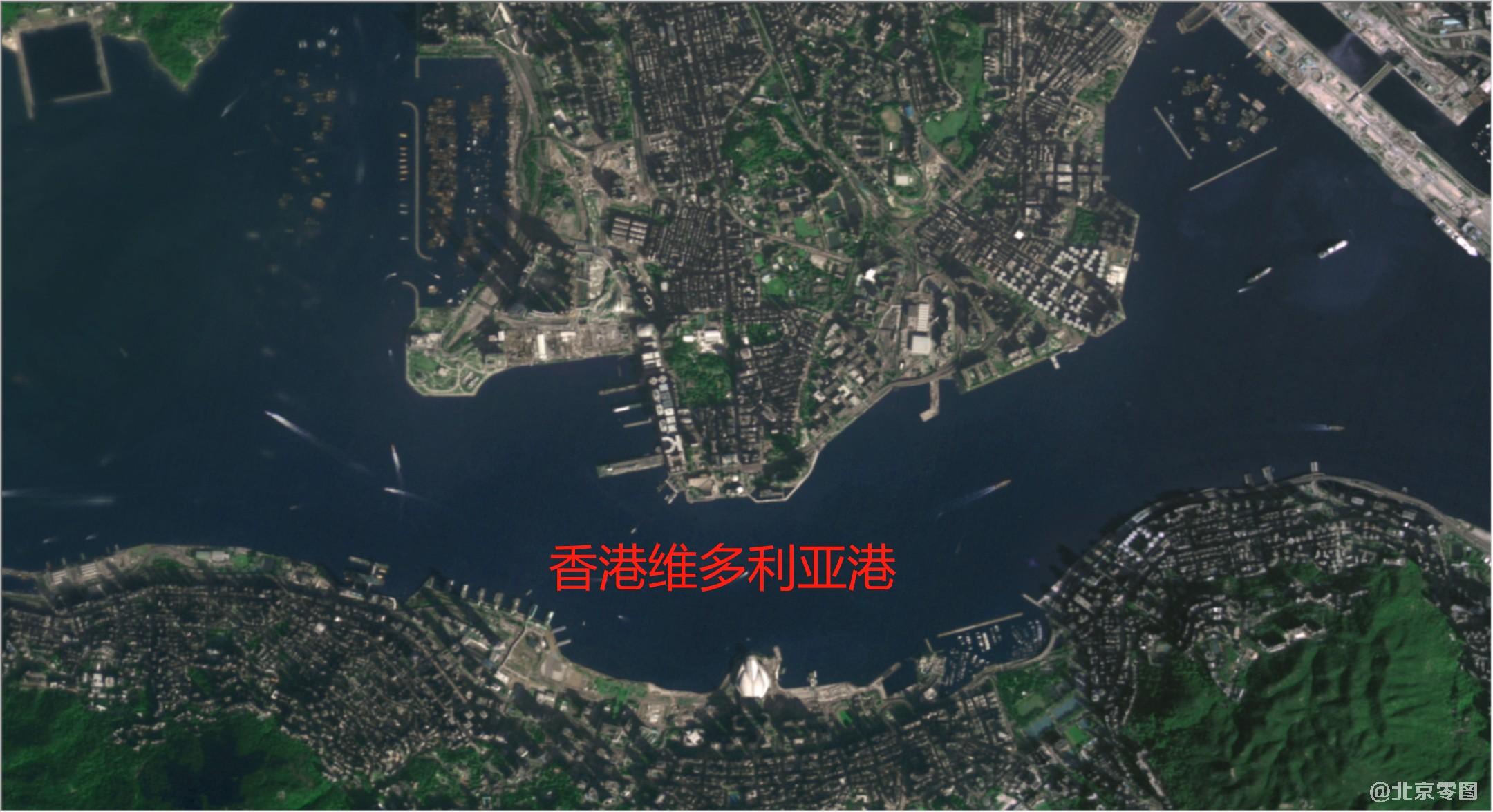 卫星影像图-香港维多利亚港卫星图