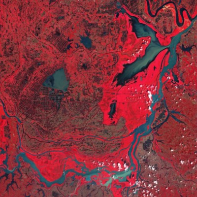 洞庭湖假彩色卫星图-源自北京亿景图