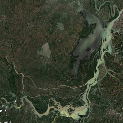 洞庭湖真彩色卫星影像图-源自北京亿景图