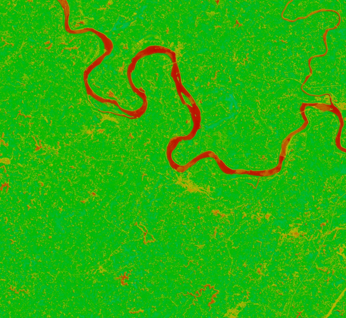 四川省江阳市假彩色卫星图就像大地的血管-源自北京亿景图