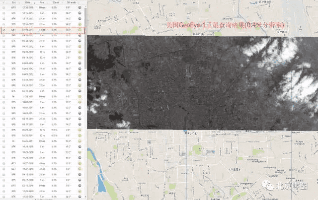 GeoEye-1卫星影像存档数据查询方法-源自北京亿景图