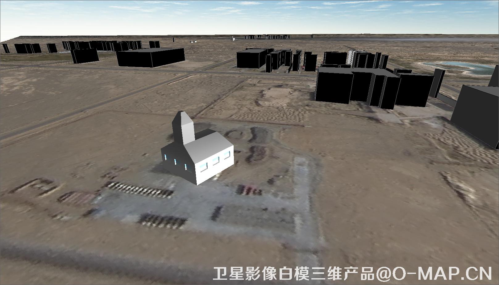 卫星影像DEM数据和建筑白模打造的三维效果