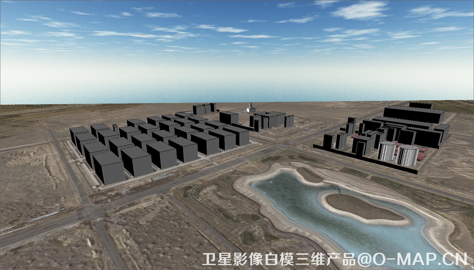 卫星影像DEM数据和建筑白模打造的三维效果
