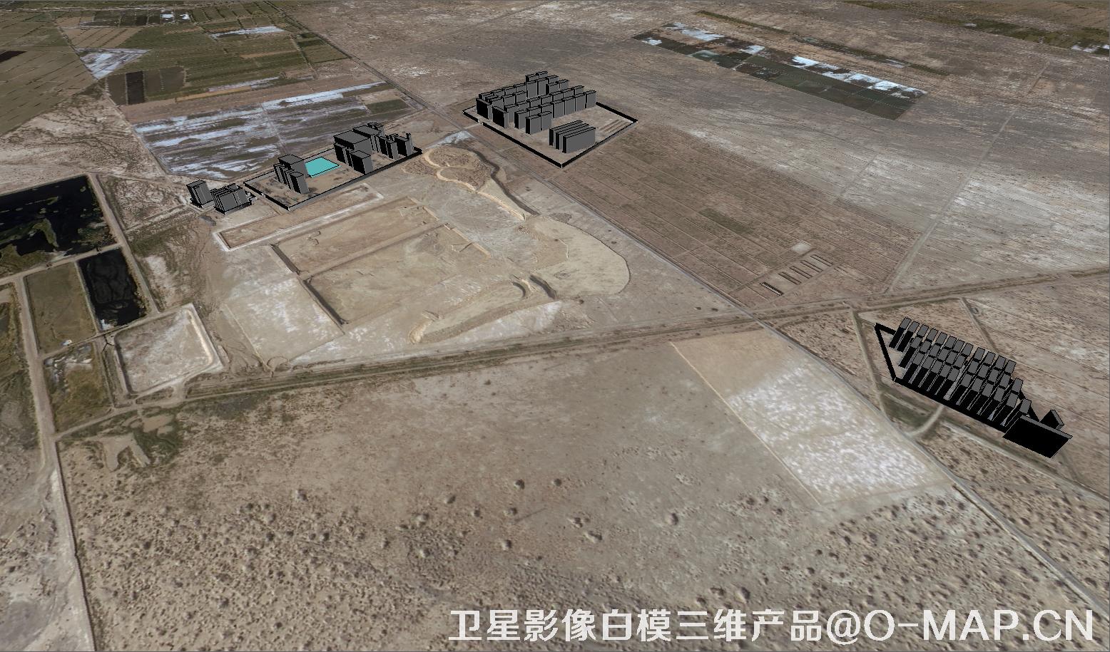 卫星影像DEM数据和建筑白模打造的三维效果