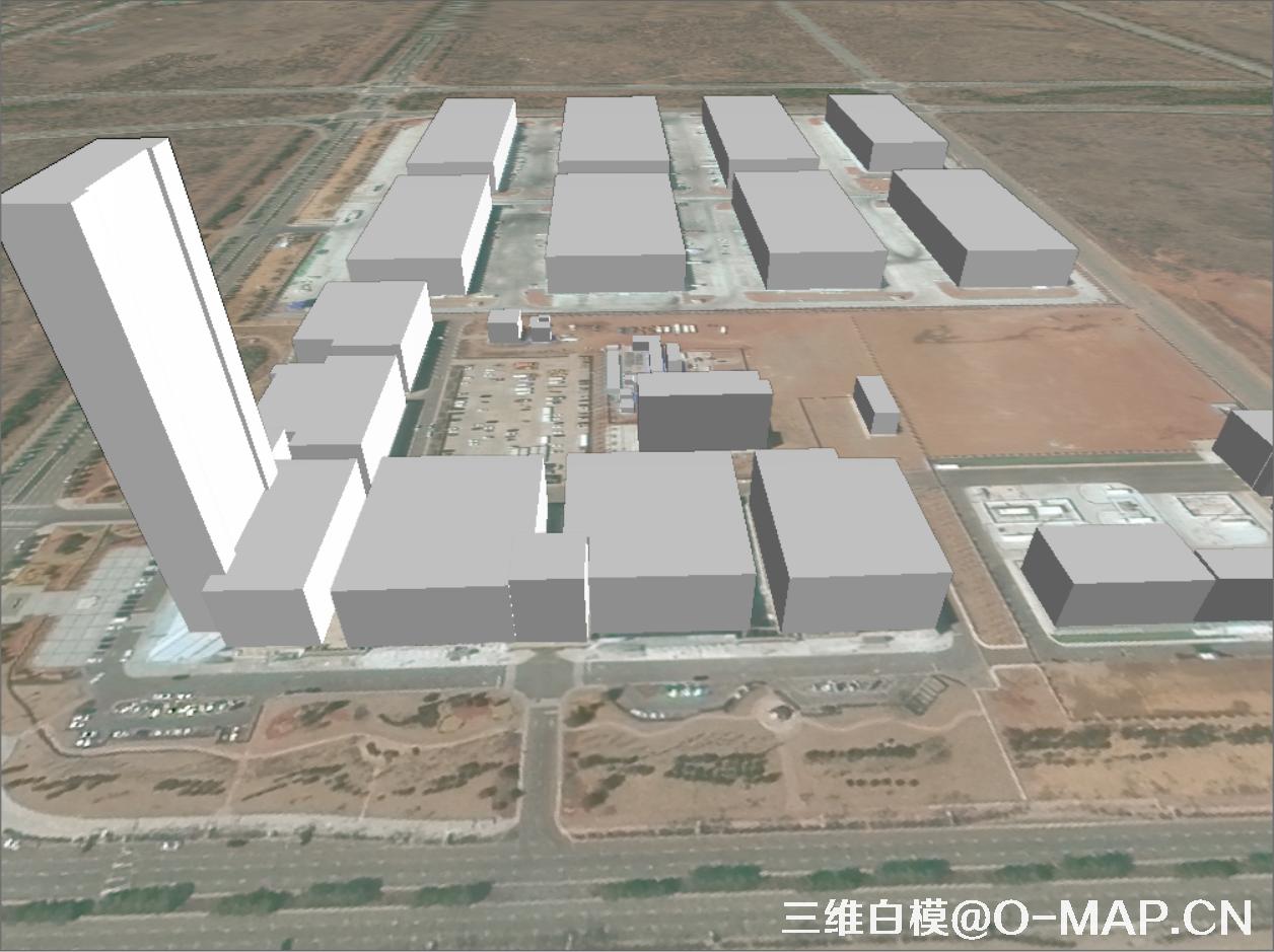 鄂尔多斯空港区建筑物白模