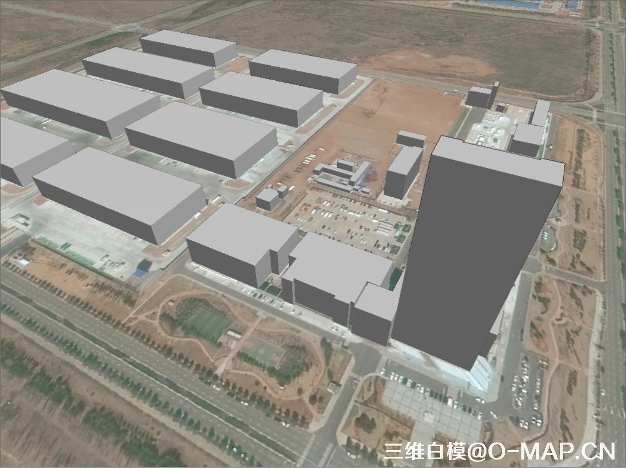 鄂尔多斯空港区建筑物白模