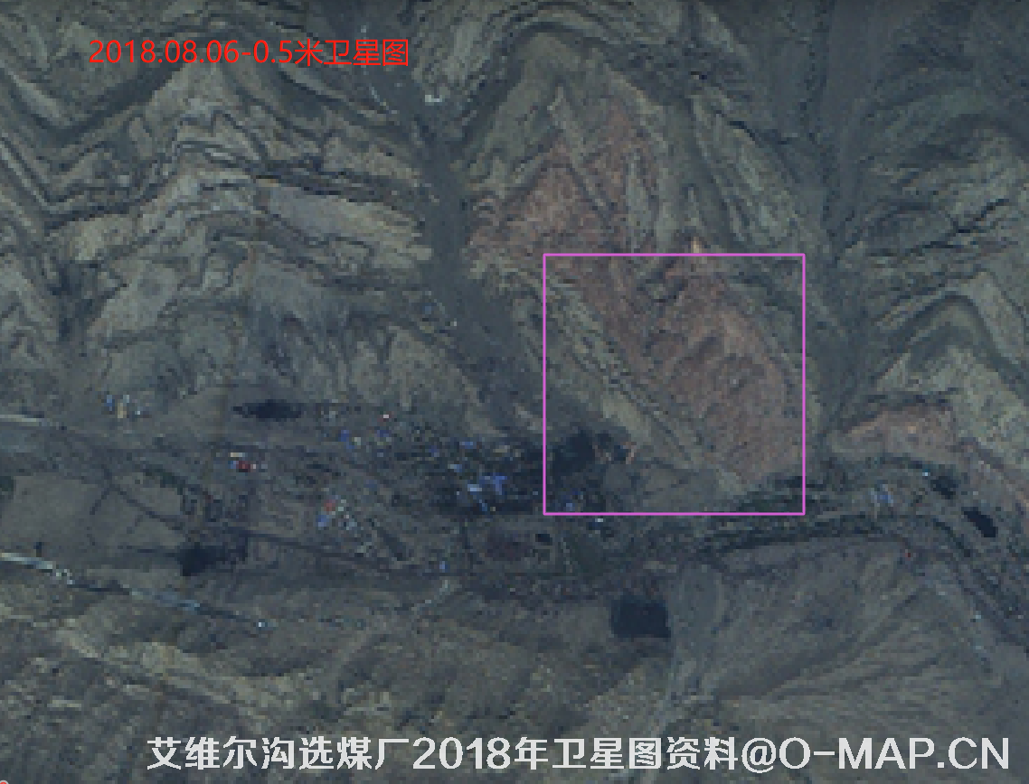 新疆乌鲁木齐艾维尔沟选煤厂2018和2019卫星图资料
