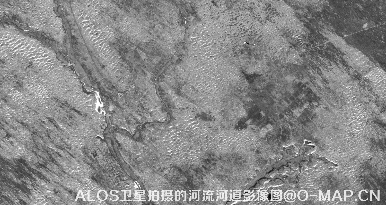 ALOS卫星拍摄的河流河道影像图