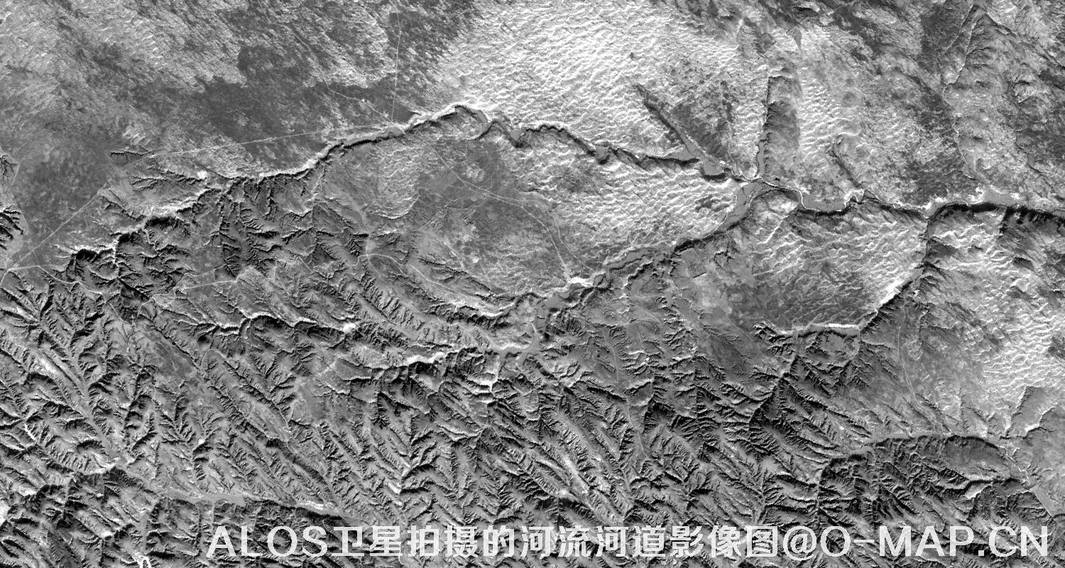 ALOS卫星拍摄的河流河道影像图