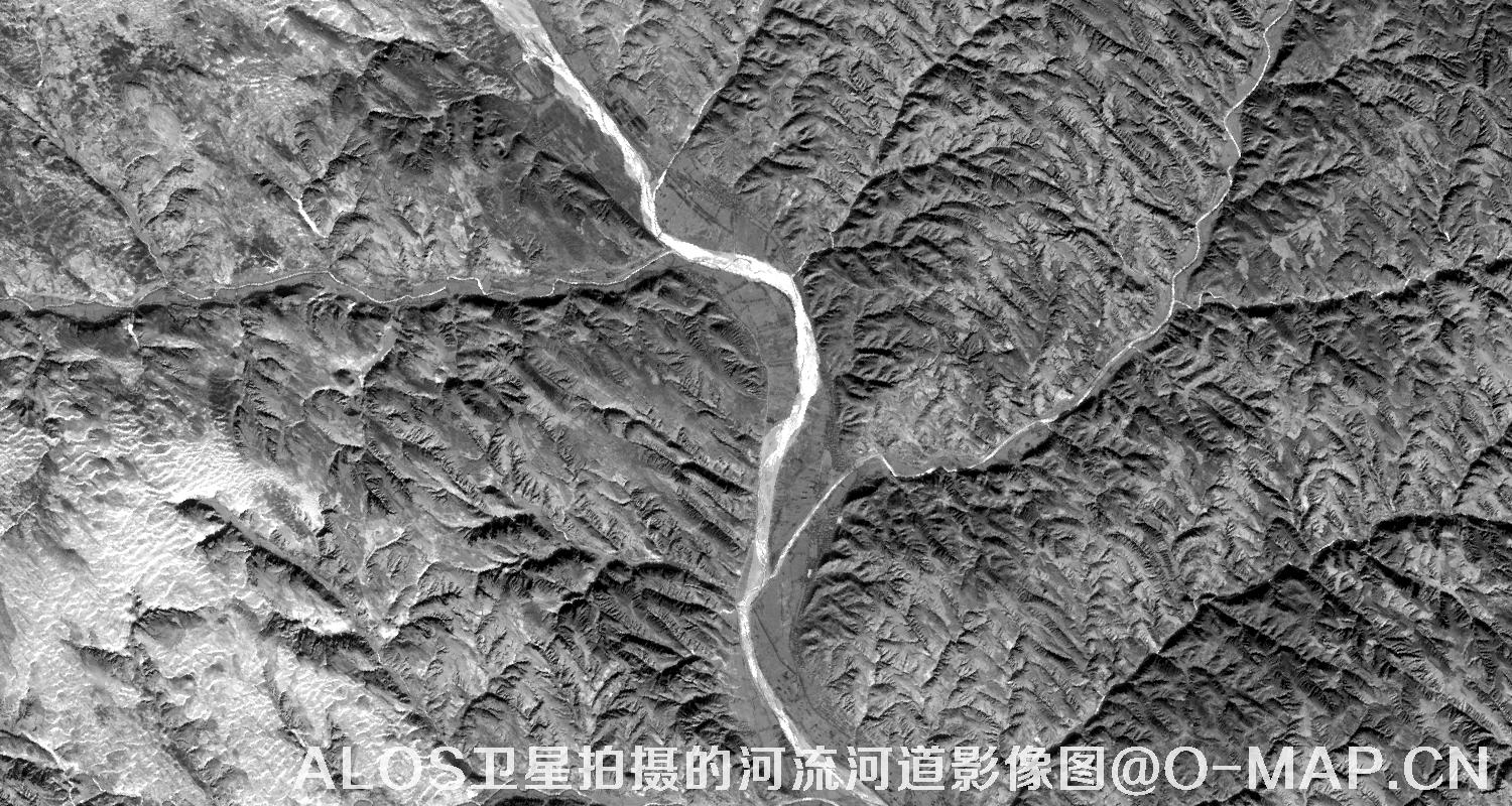 ALOS卫星拍摄的河流河道影像图