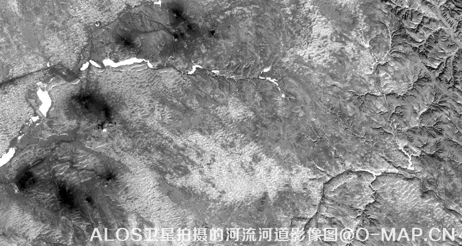 ALOS卫星拍摄的河流河道影像图