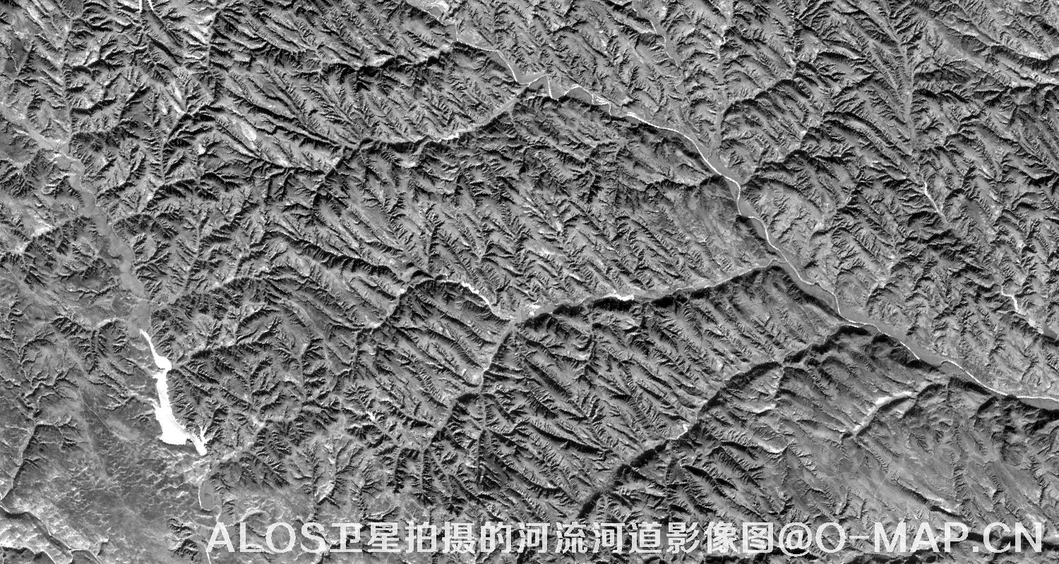 ALOS卫星拍摄的河流河道影像图