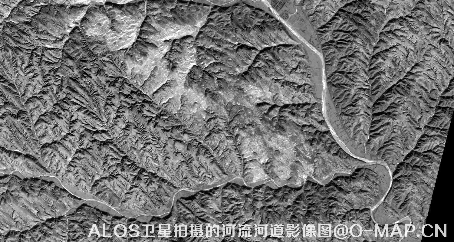 ALOS卫星拍摄的河流河道影像图