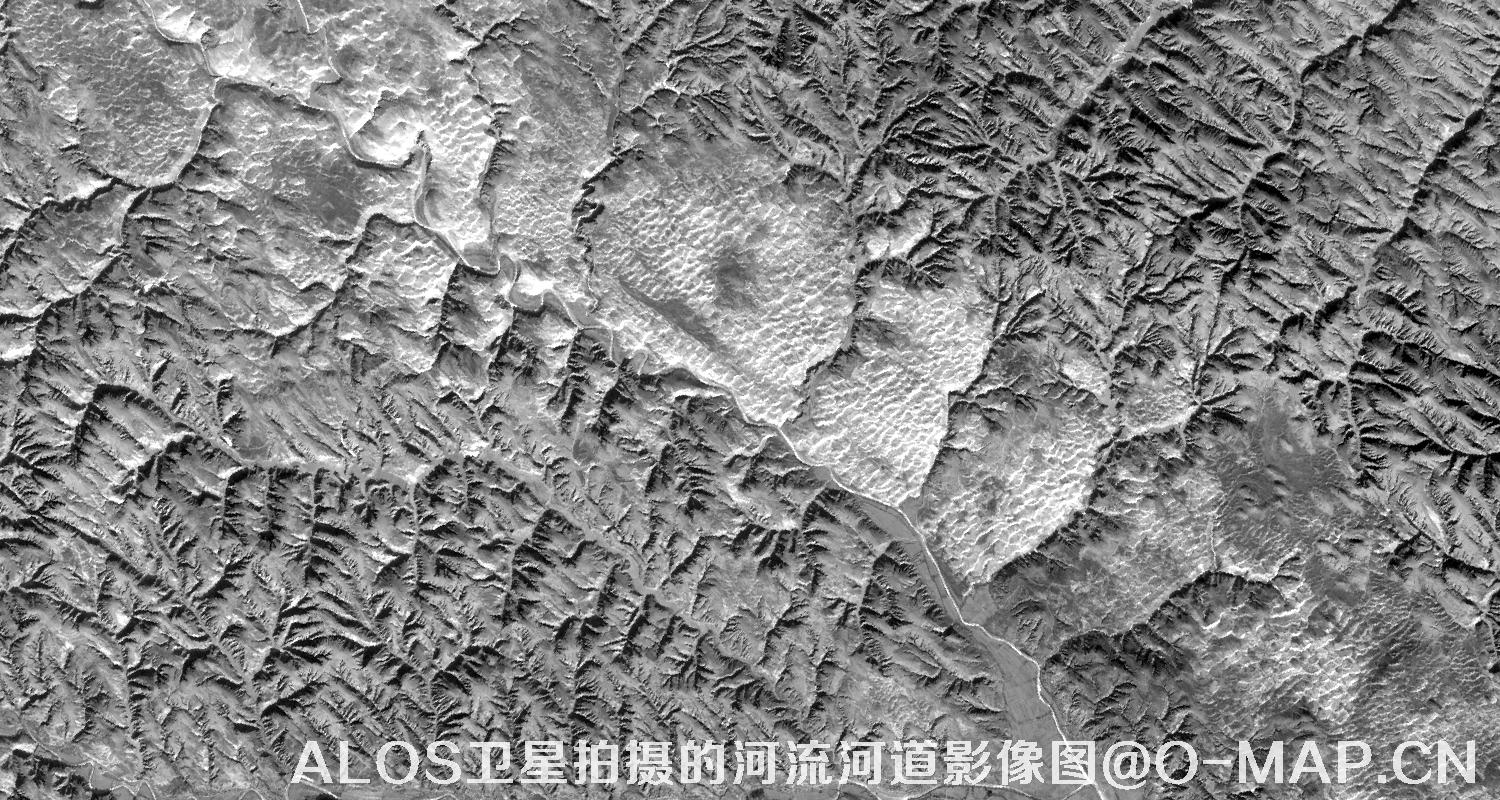 ALOS卫星拍摄的河流河道影像图
