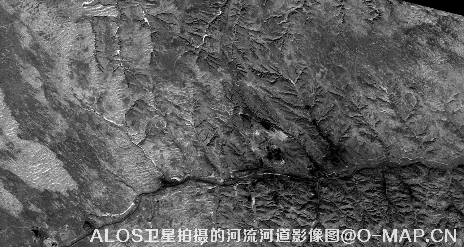 ALOS卫星拍摄的河流河道影像图