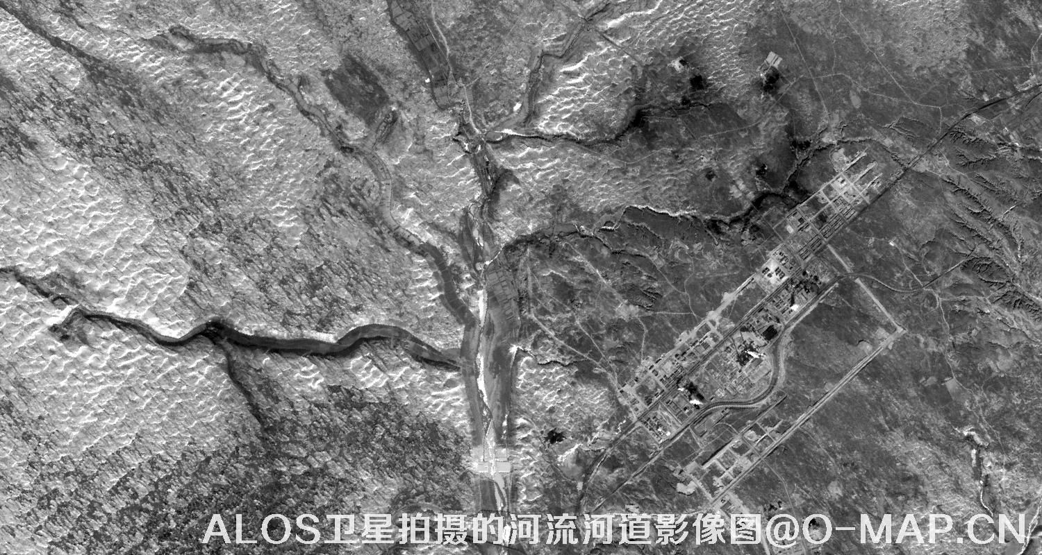 ALOS卫星拍摄的河流河道影像图