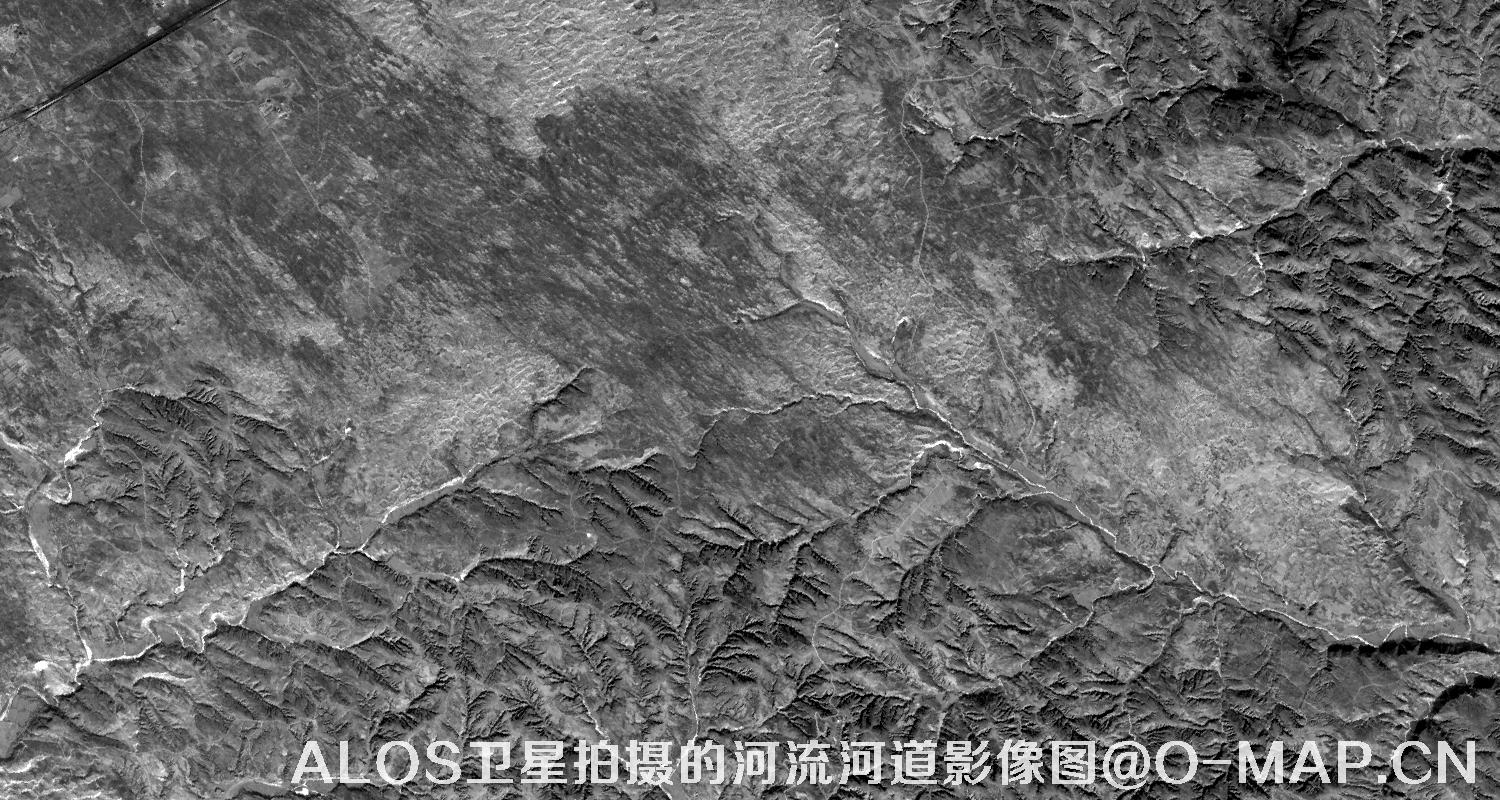 ALOS卫星拍摄的河流河道影像图