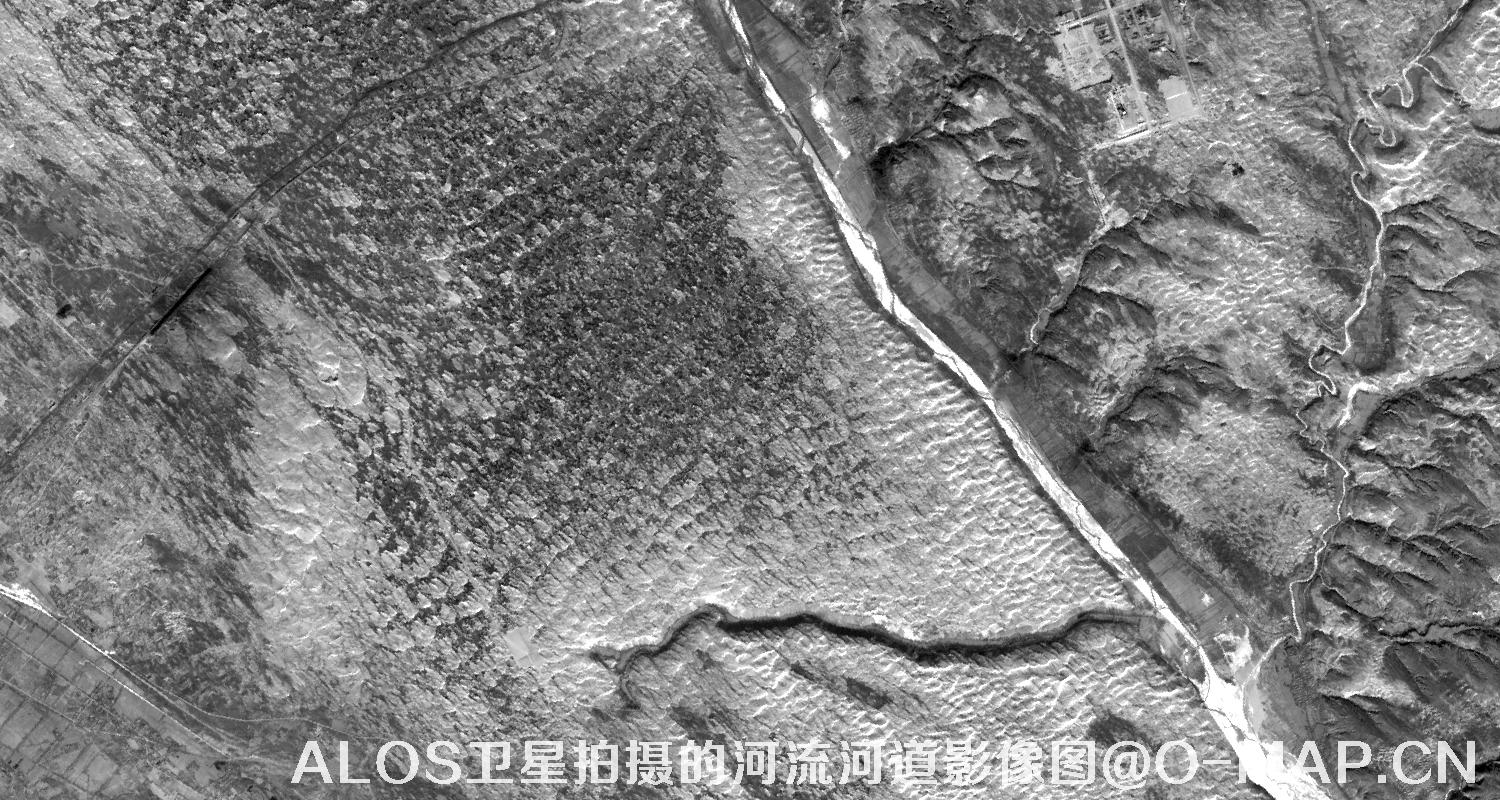 ALOS卫星拍摄的河流河道影像图