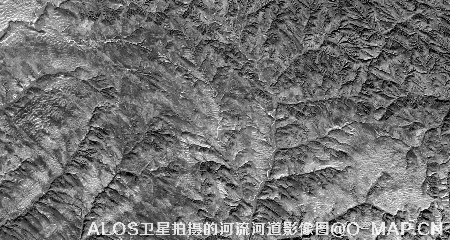 ALOS卫星拍摄的河流河道影像图