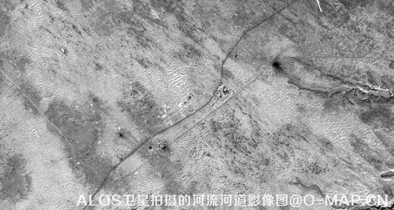 ALOS卫星拍摄的河流河道影像图