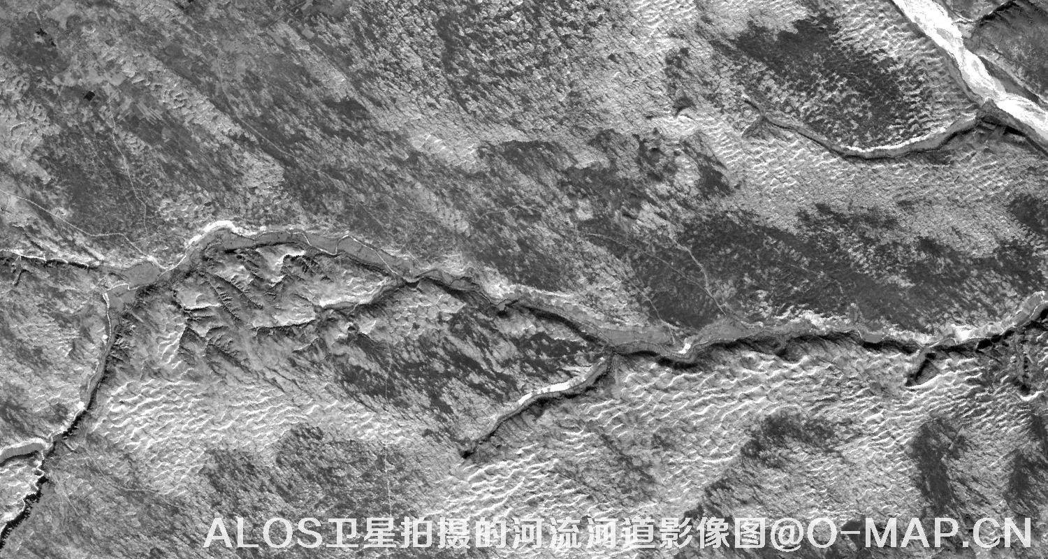 ALOS卫星拍摄的河流河道影像图