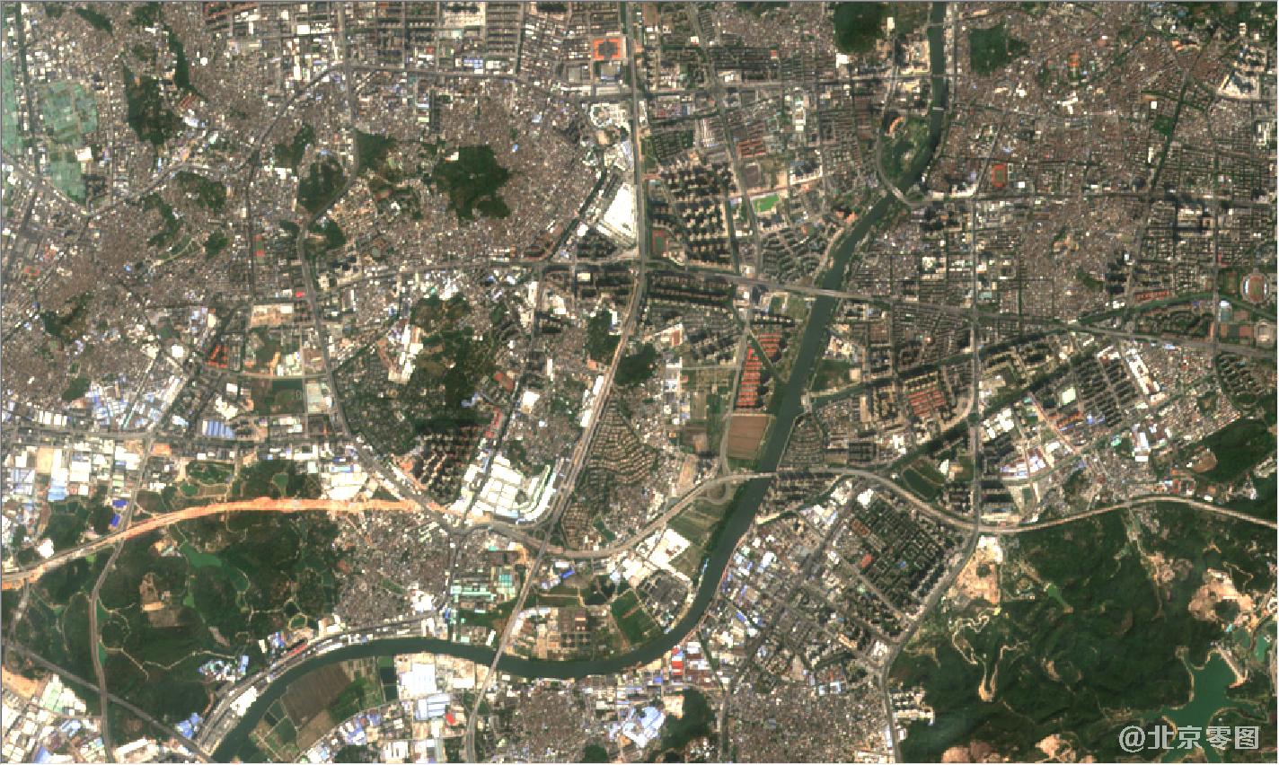 珠海市和澳门地区2021年2月份卫星地图