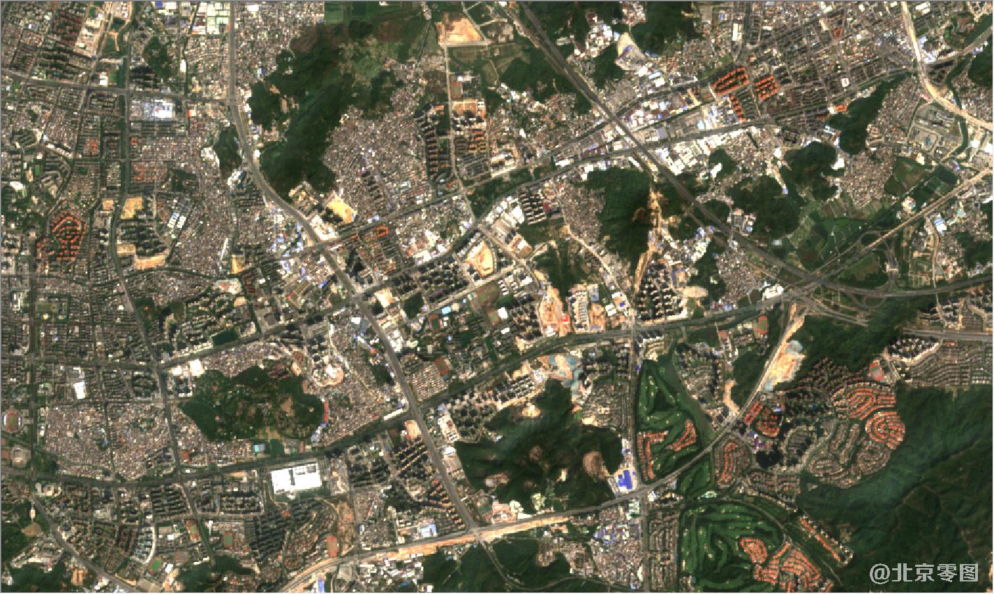 珠海市和澳门地区2021年2月份卫星地图