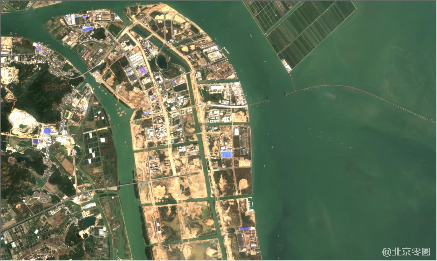 珠海市和澳门地区2021年2月份卫星地图
