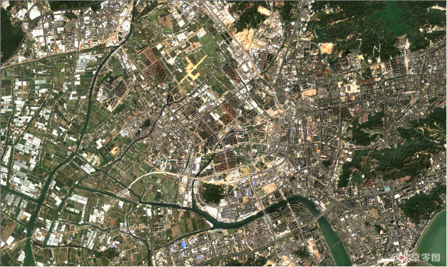 珠海市和澳门地区2021年2月份卫星地图