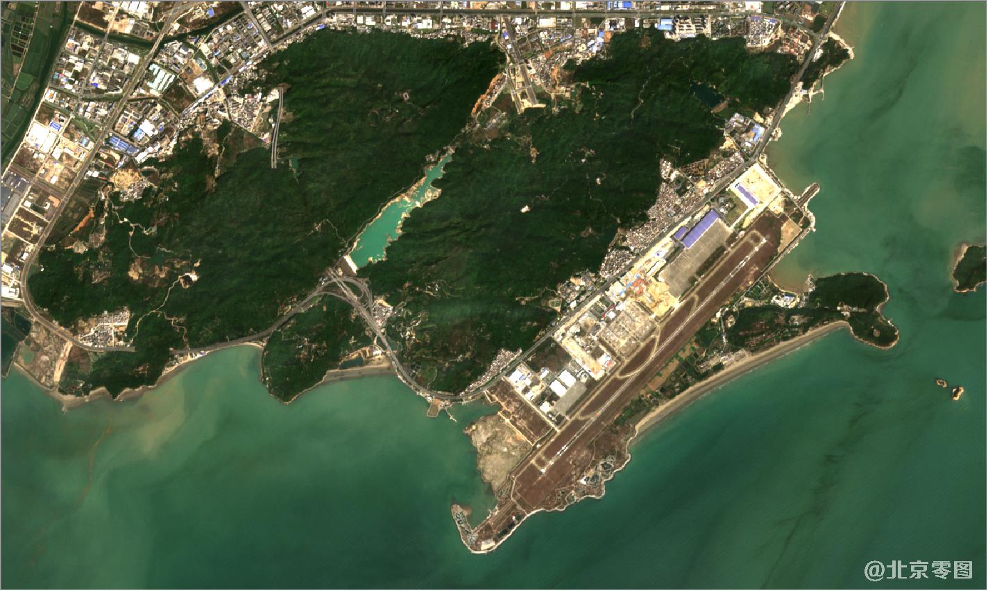 珠海市和澳门地区2021年2月份卫星地图