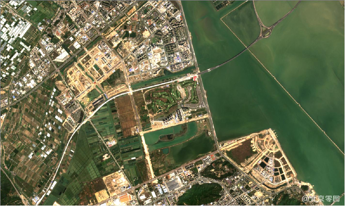 珠海市和澳门地区2021年2月份卫星地图