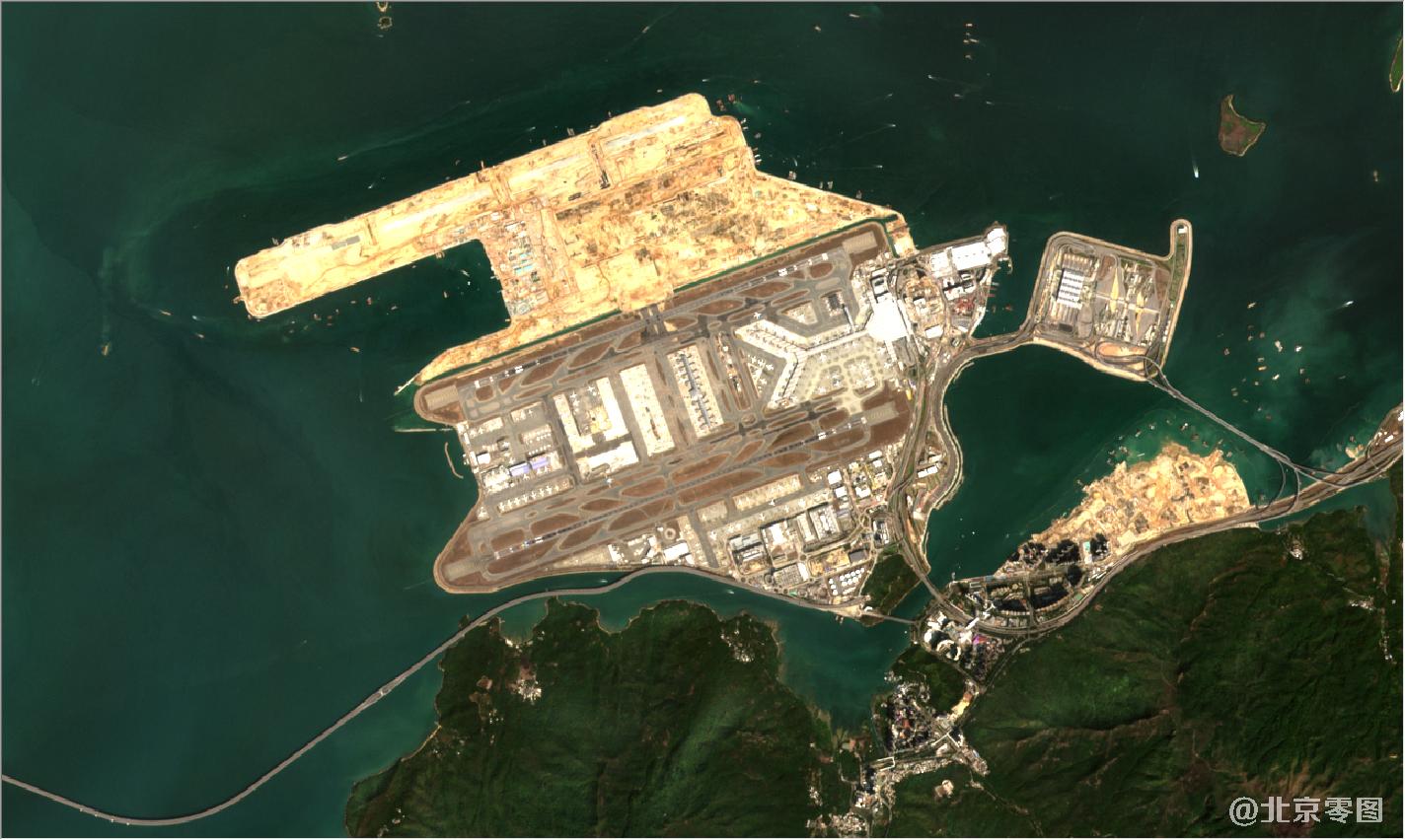 珠海市和澳门地区2021年2月份卫星地图