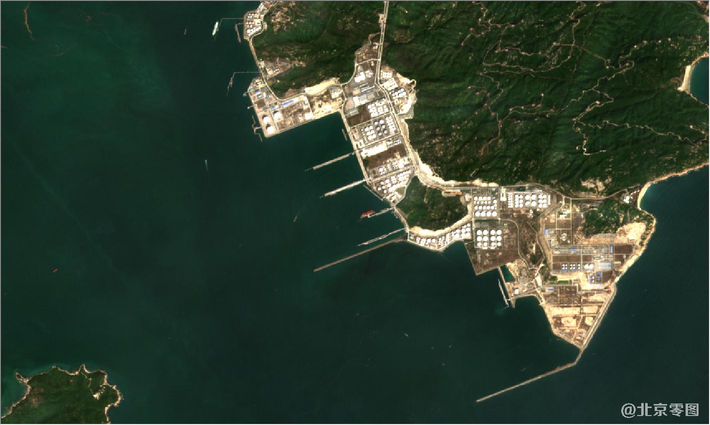 珠海市和澳门地区2021年2月份卫星地图