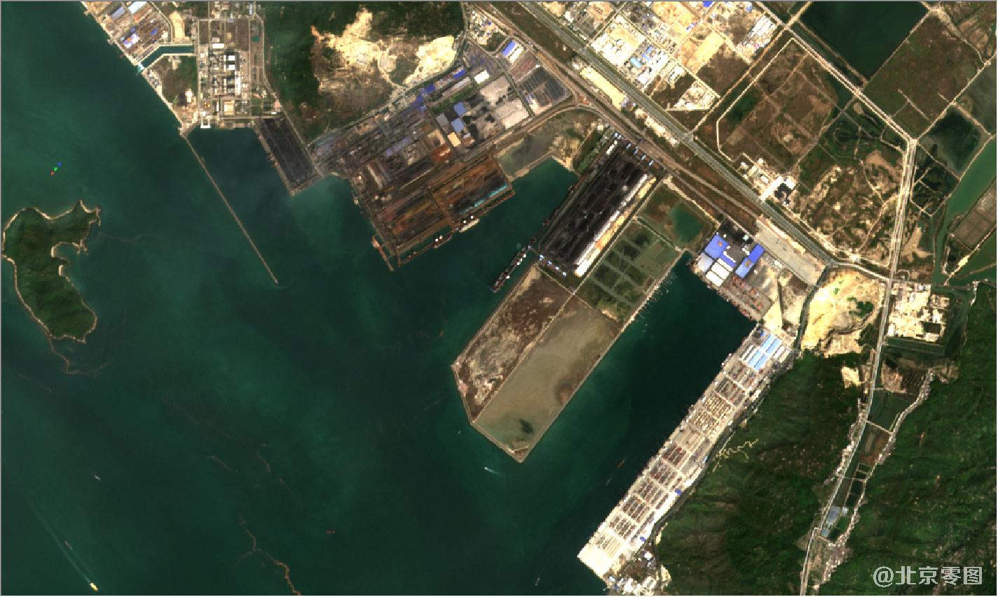 珠海市和澳门地区2021年2月份卫星地图