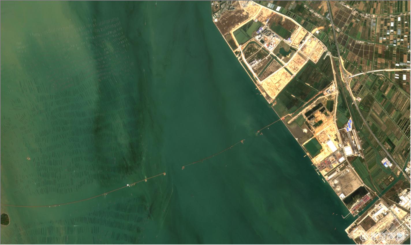 珠海市和澳门地区2021年2月份卫星地图