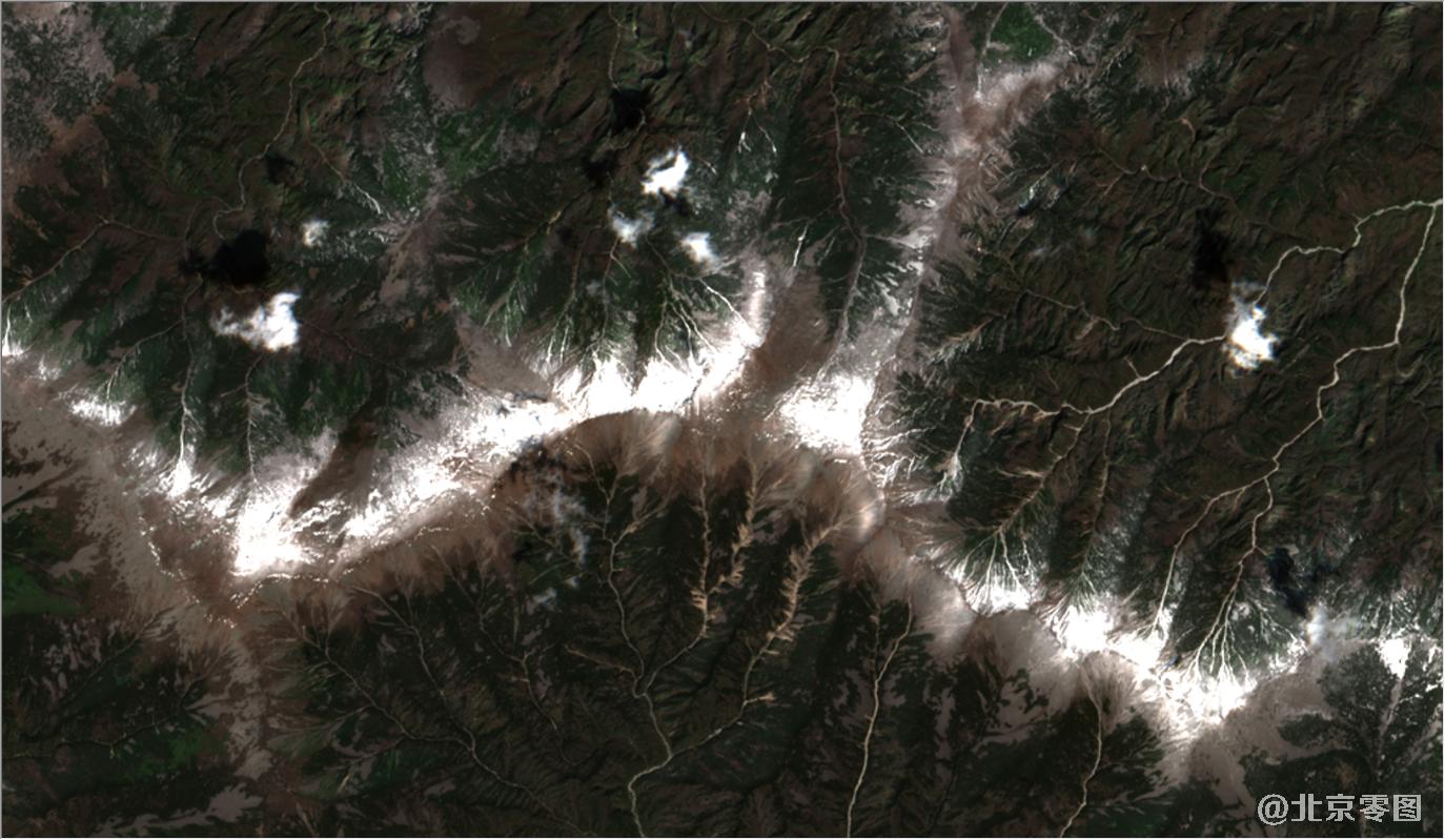 秦岭鳌山与太白山山脉2021年最新卫星图