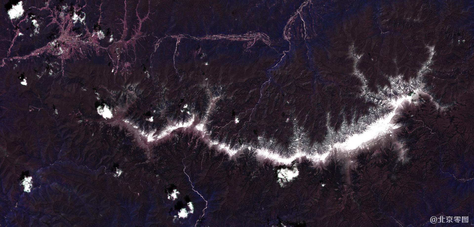 秦岭鳌太线卫星图-多光谱波段组合影像图