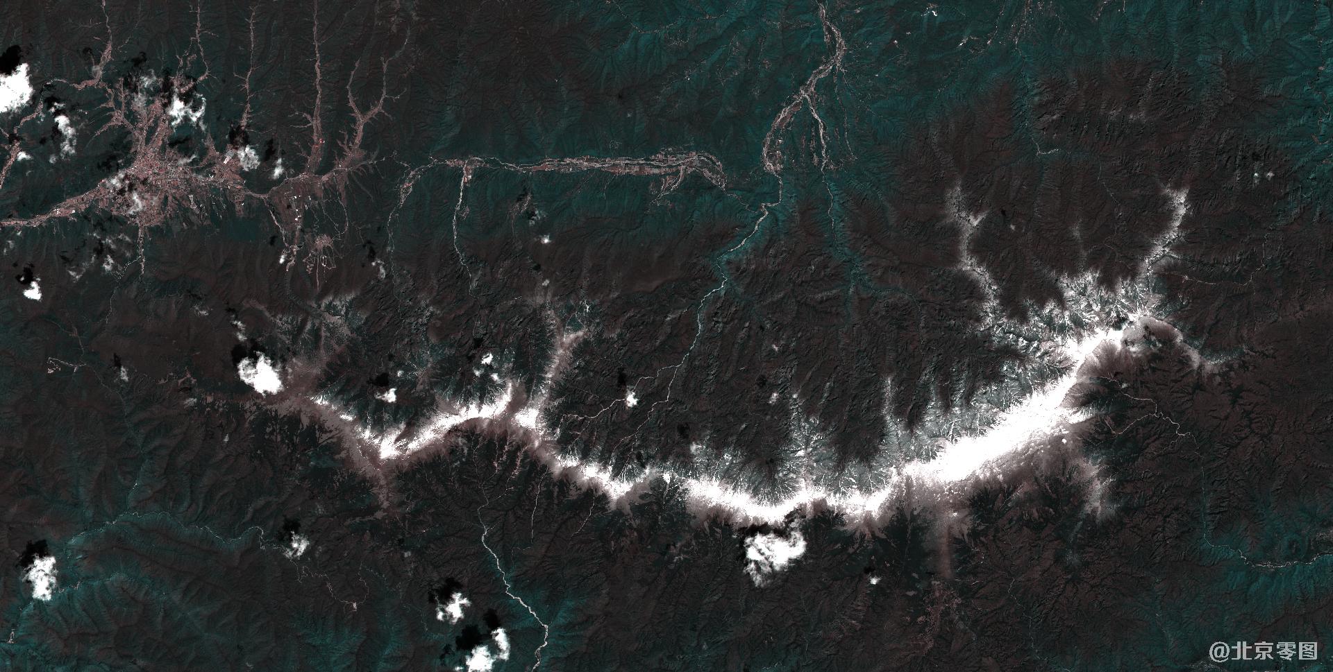 秦岭鳌太线卫星图-多光谱波段组合影像图
