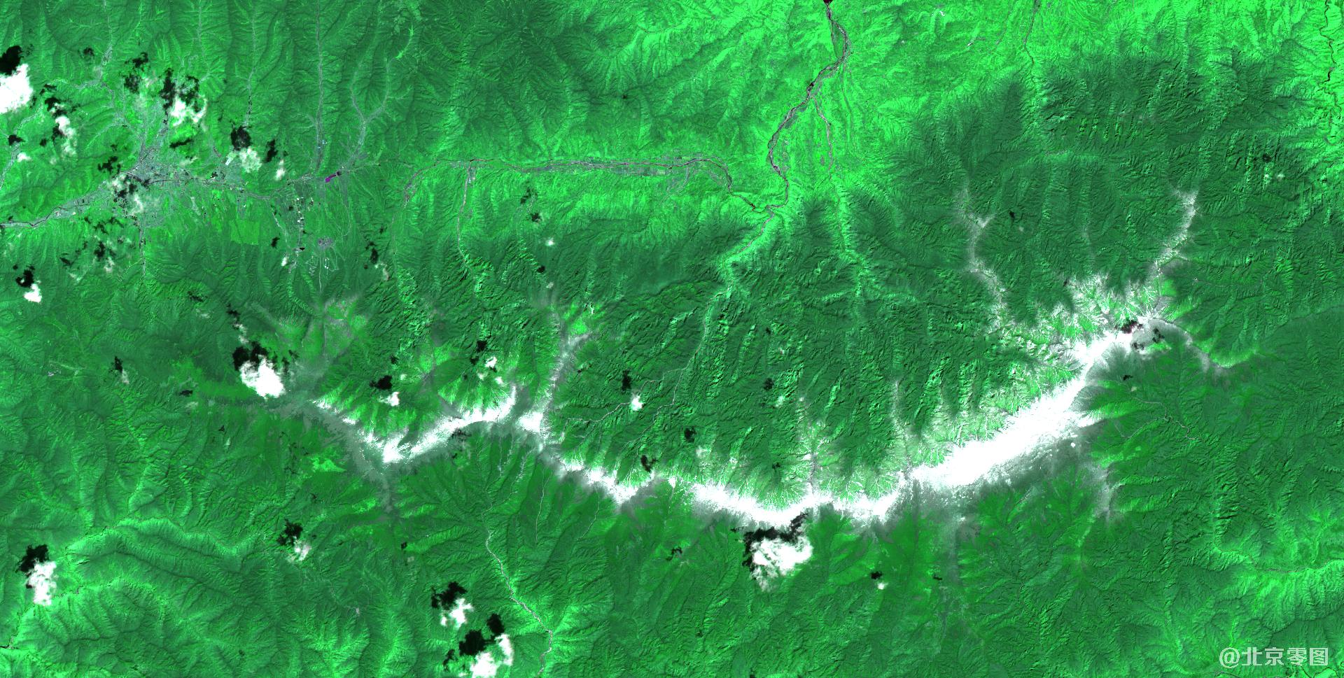 秦岭鳌太线卫星图-多光谱波段组合影像图
