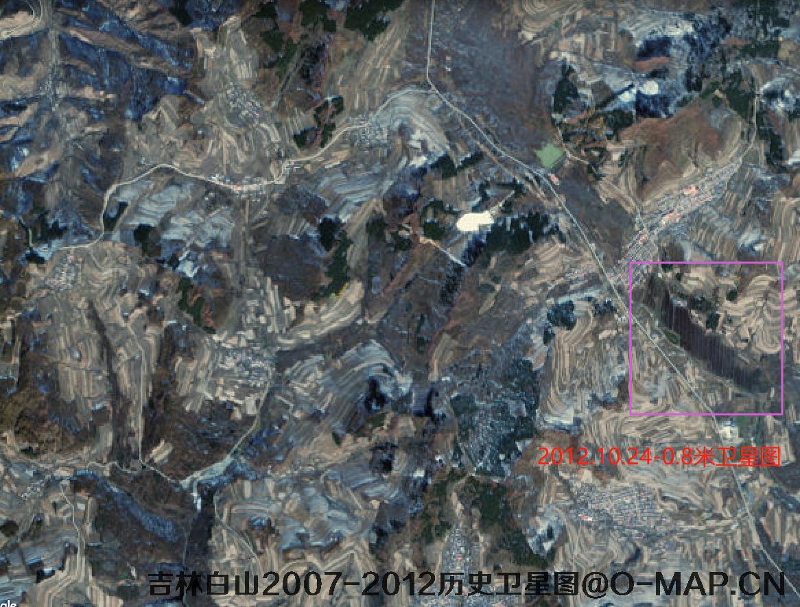 美国IKONOS卫星2012年拍摄的吉林省白山市历史卫星图