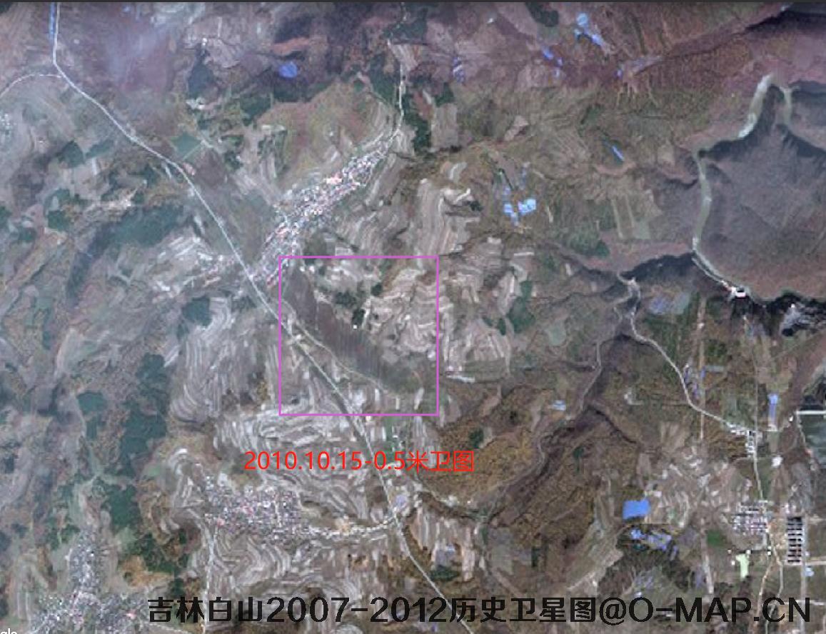 美国GeoEye卫星2010年拍摄的吉林省白山市历史卫星图