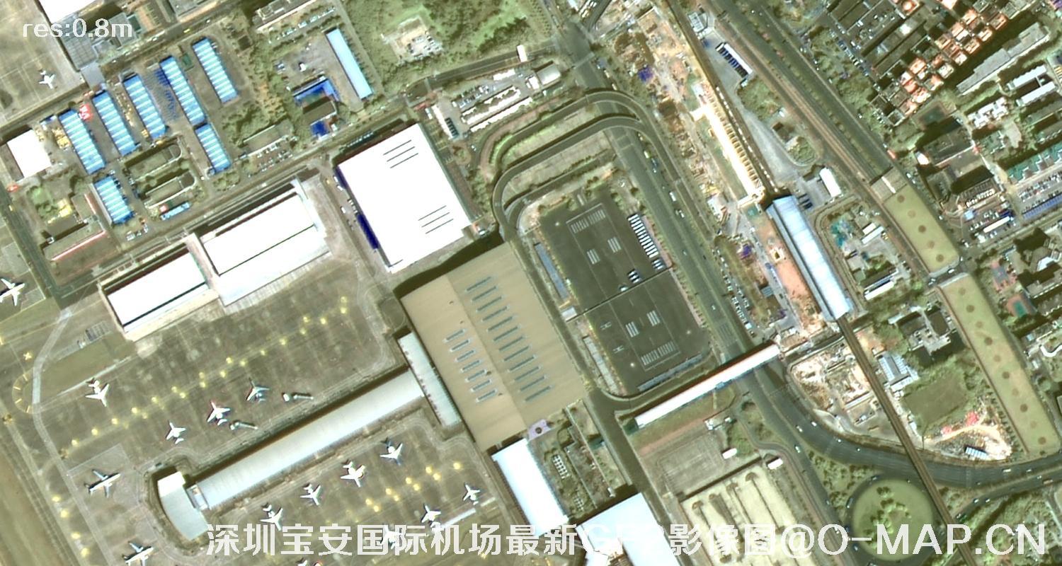 广东省深圳宝安国际机场周边最新高分二号卫星影像图