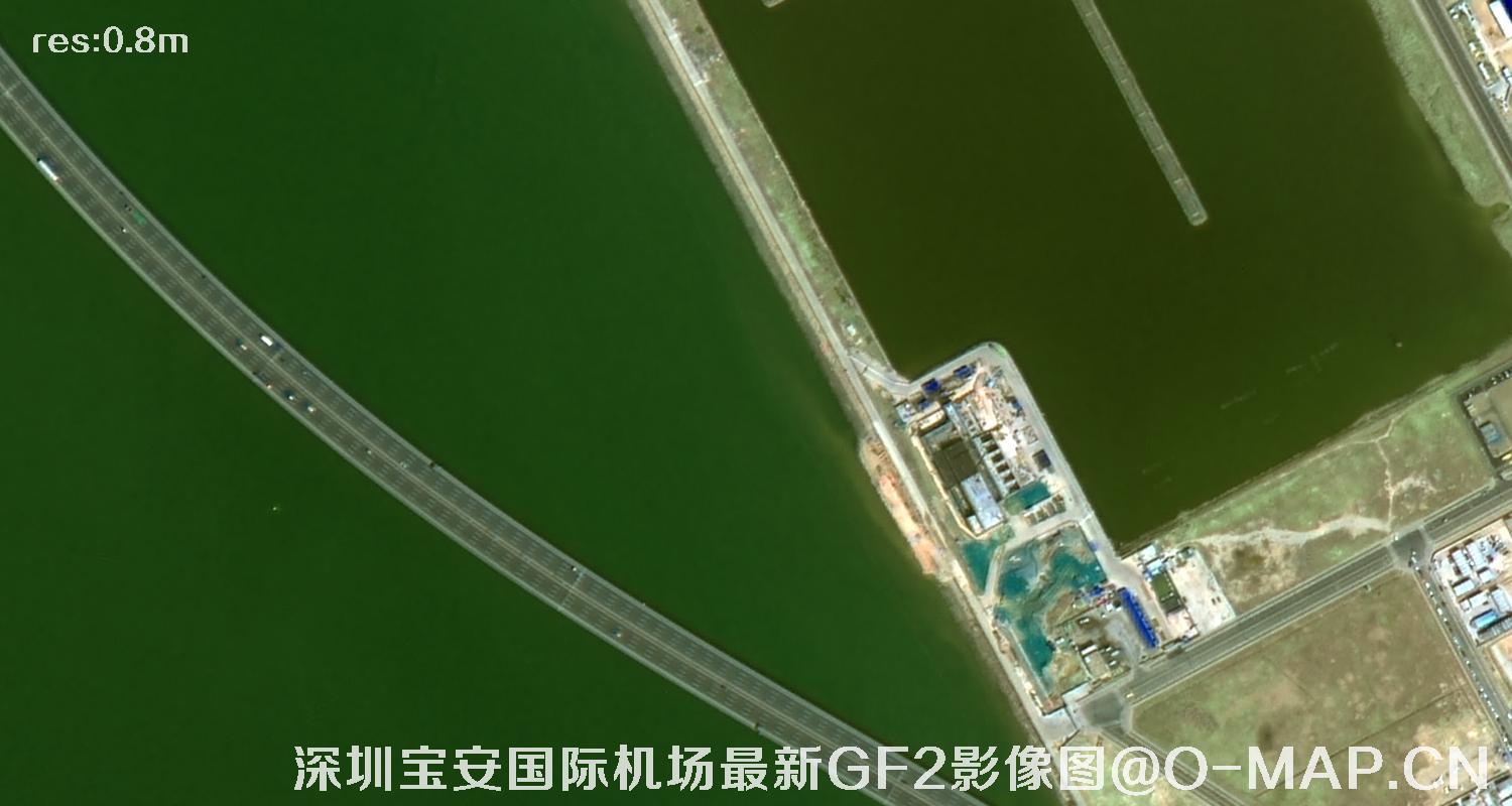 广东省深圳宝安国际机场周边最新高分二号卫星影像图