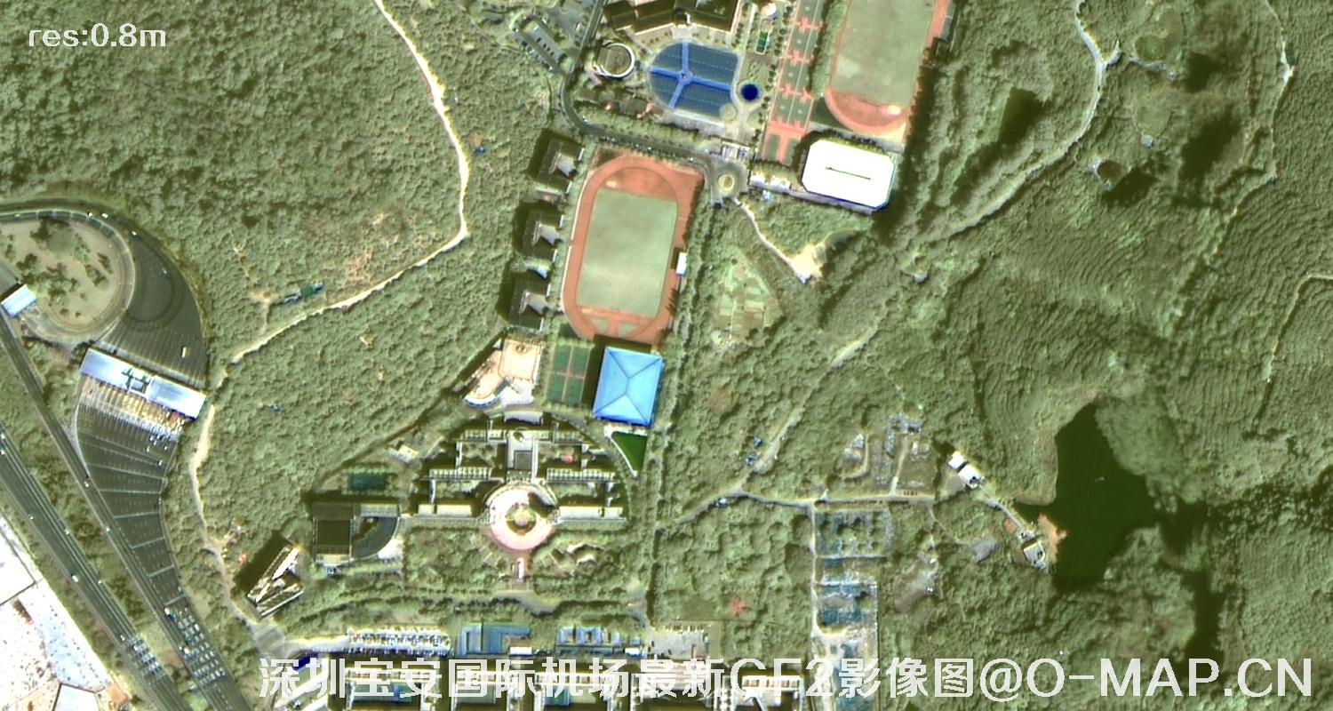 广东省深圳宝安国际机场周边最新高分二号卫星影像图
