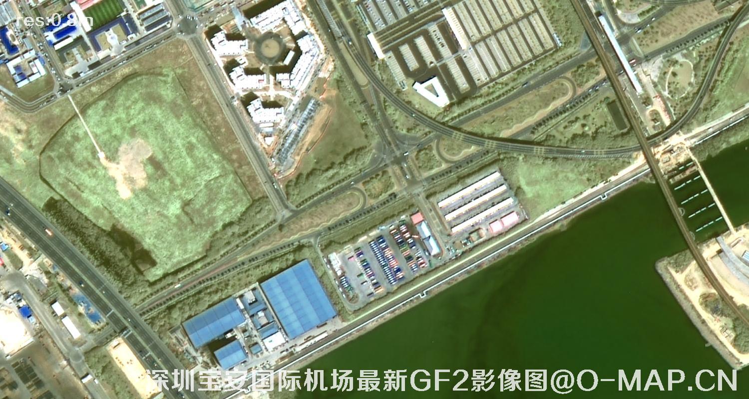 广东省深圳宝安国际机场周边最新高分二号卫星影像图
