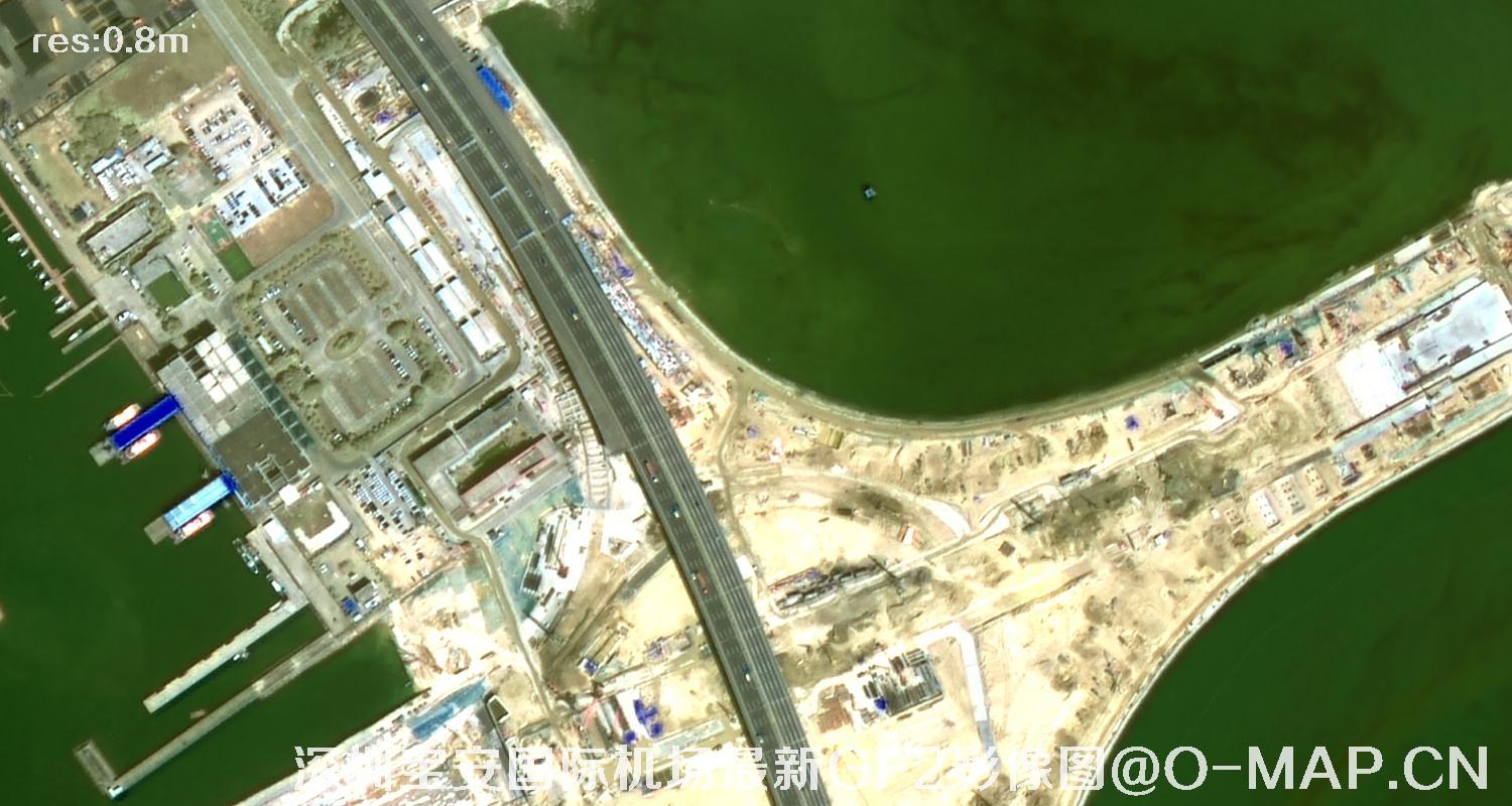广东省深圳宝安国际机场周边最新高分二号卫星影像图