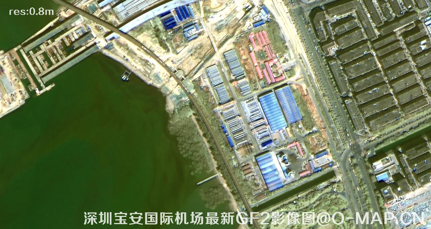 广东省深圳宝安国际机场周边最新高分二号卫星影像图
