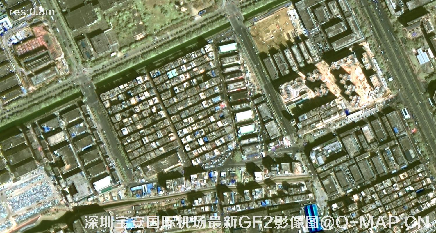 广东省深圳宝安国际机场周边最新高分二号卫星影像图